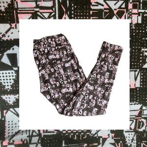 LuLaRoe TC ~ Black & White Distressed Chevron Leggings Tall & Curvy